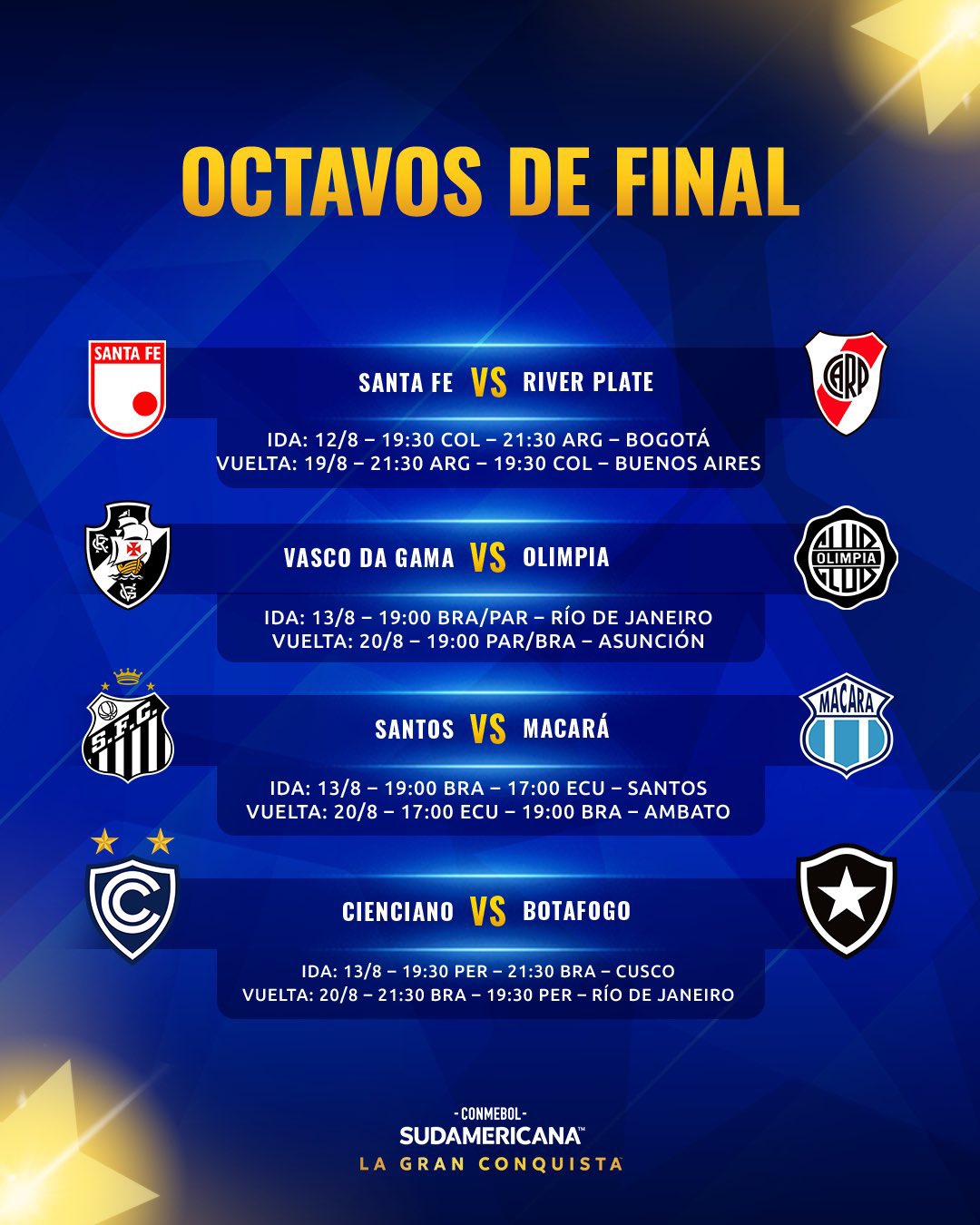 Olimpia ya tiene fechas para sus partidos ante Vasco da Gama Olimpia ya tiene fechas para sus partidos ante Vasco da Gama