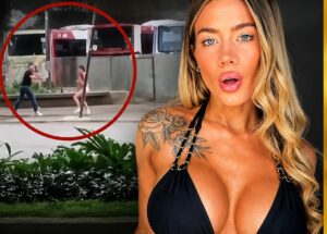 Influencer se escapó de su novio corriendo desnuda por la calle