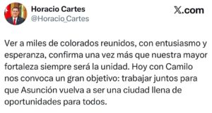Cartes: “Nuestra mayor fortaleza será la unidad” Cartes: “Nuestra mayor fortaleza será la unidad”