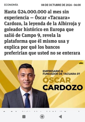 Tacuara Cardozo niega publicación que anda corriendo por la web Tacuara Cardozo niega publicación que anda corriendo por la web