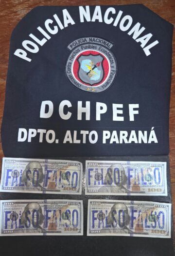 Pareja quiso estafar con dólares truchos