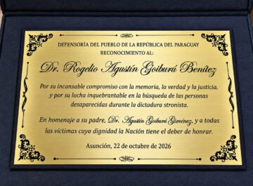 Rogelio Goiburú recibe homenaje por no olvidar a los desaparecidos